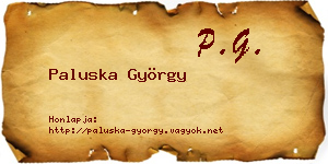 Paluska György névjegykártya